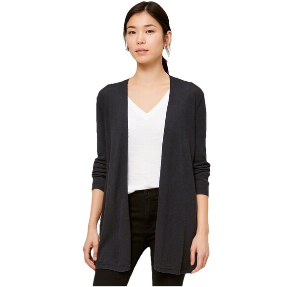 J. Jill Women’s Black Cardigan Open Front Lightweight Linen Blend Size X-Large - Picture 1 of 8